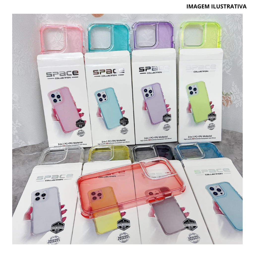 Imagem do Produto CAPINHA ANTI-IMPACTO SPACE TRANSPARENTE COLORIDA - Atacado e Dropshipping